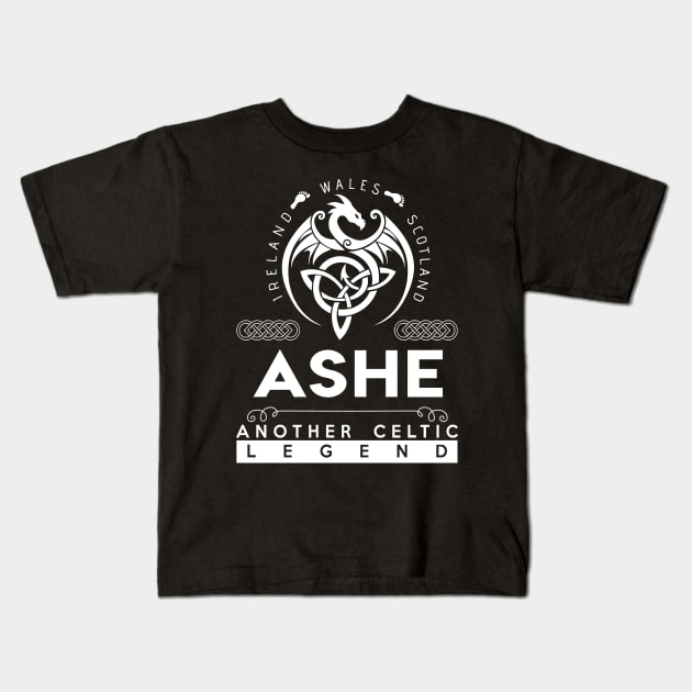 Ashe Name T Shirt - Another Celtic Legend Ashe Dragon Gift Item Kids T-Shirt by harpermargy8920